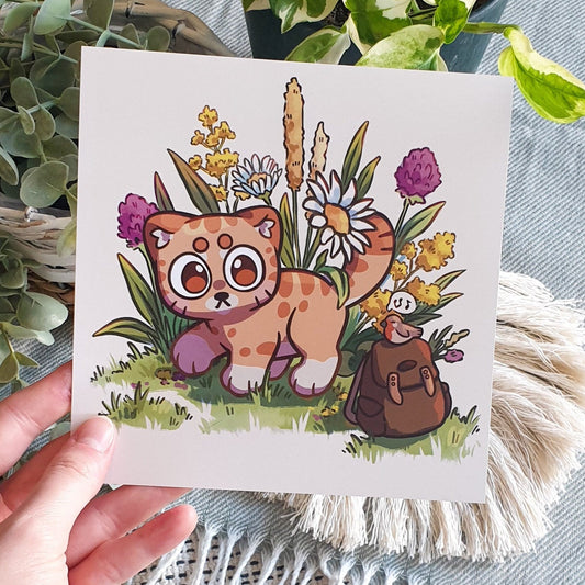 Cottage Core Cat Print