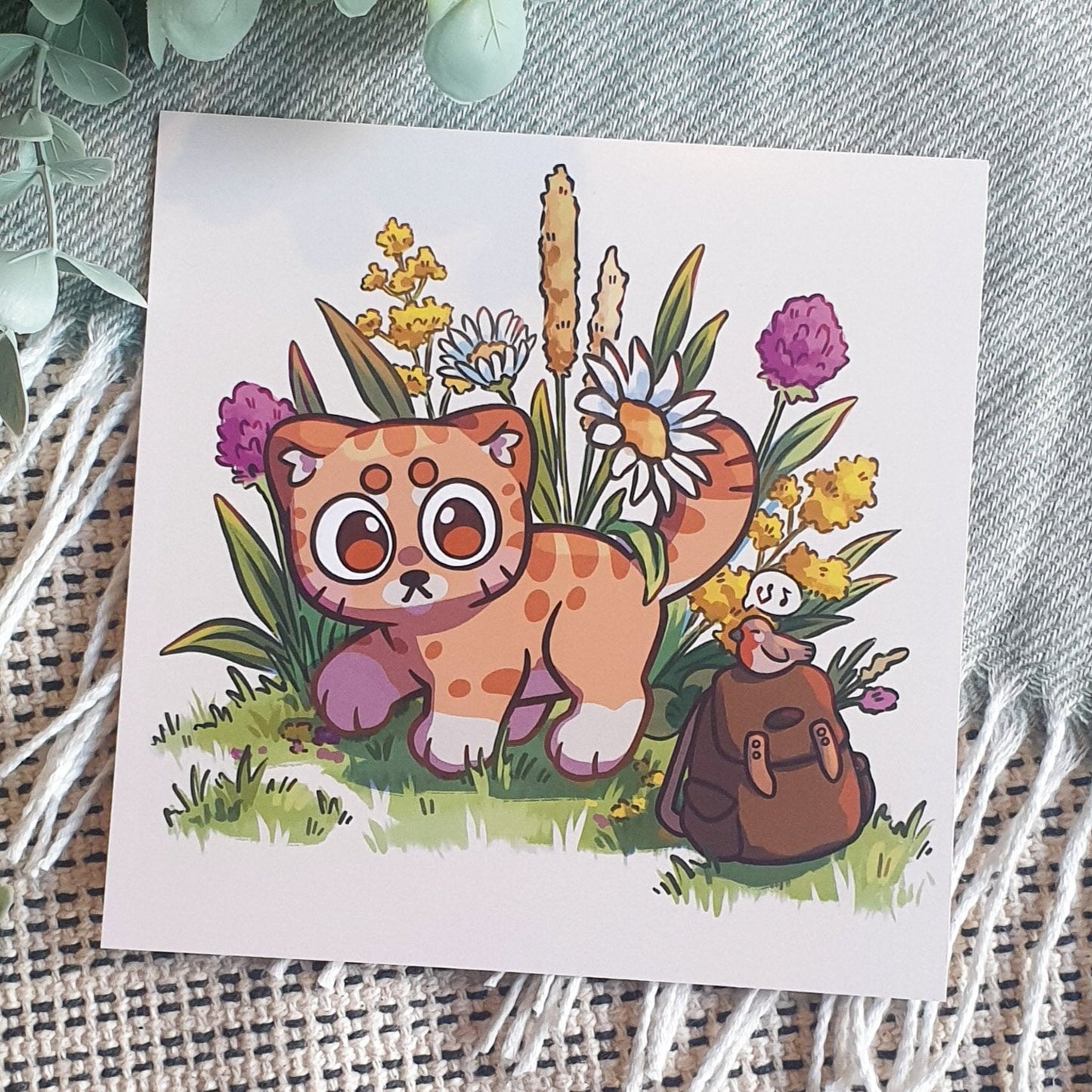 Cottage Core Cat Print
