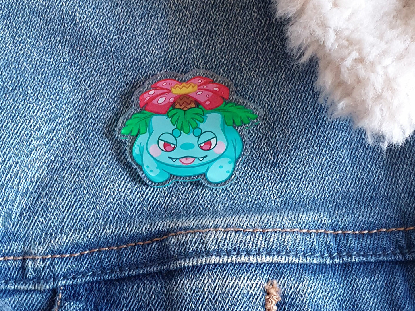 Venusaur Pin, Acrylic Pin, Cute Pin, Pokemon Pin, Bag Accessory