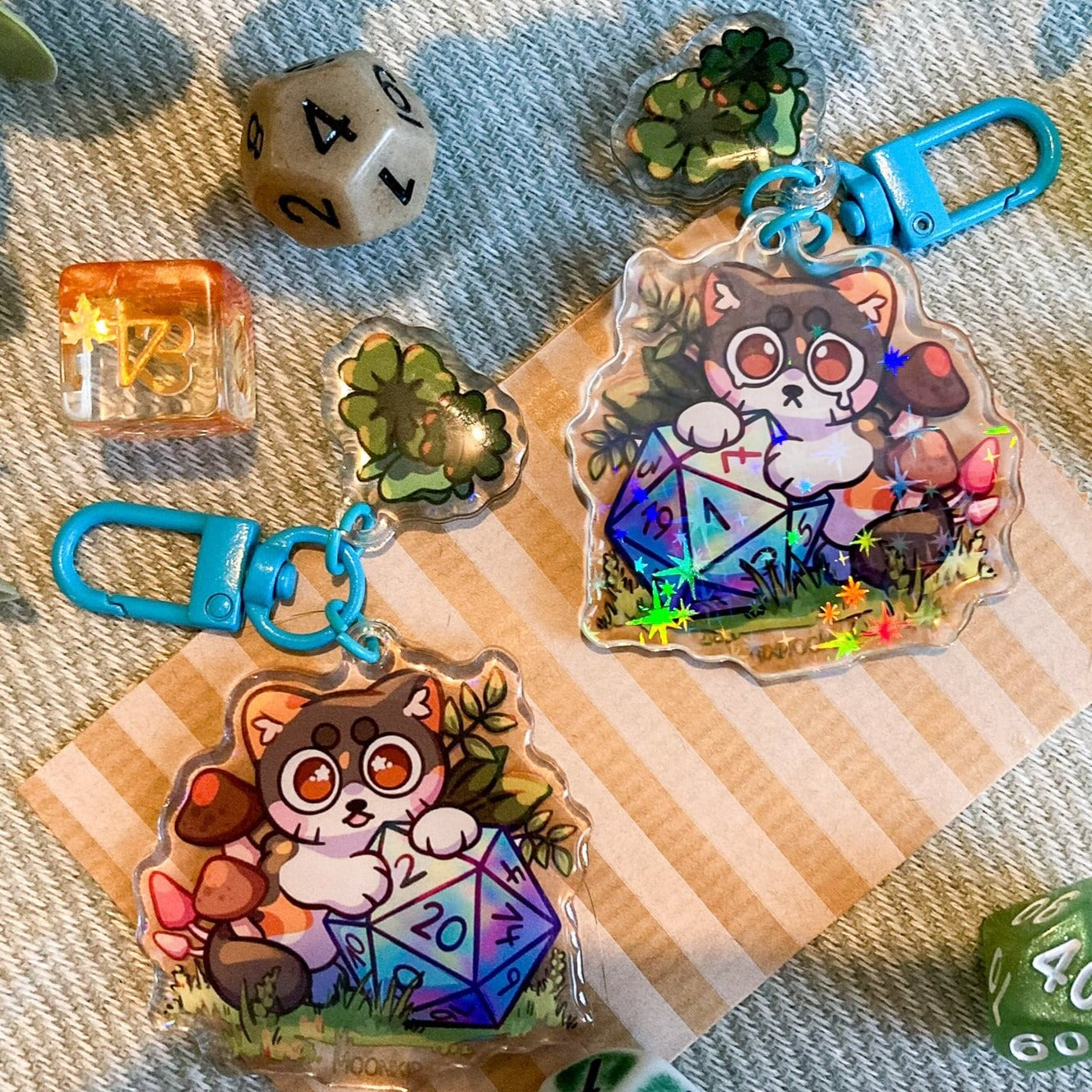 D&D D20 Kitty Acrylic Keychain