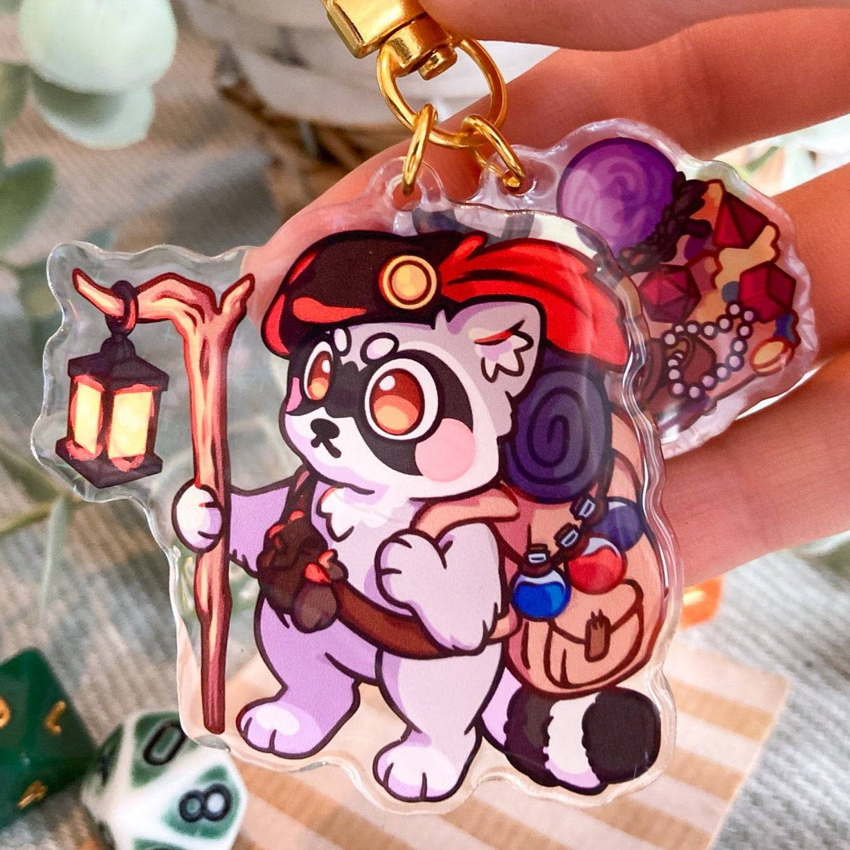 D&D Raccoon Merchant Acrylic Keychain