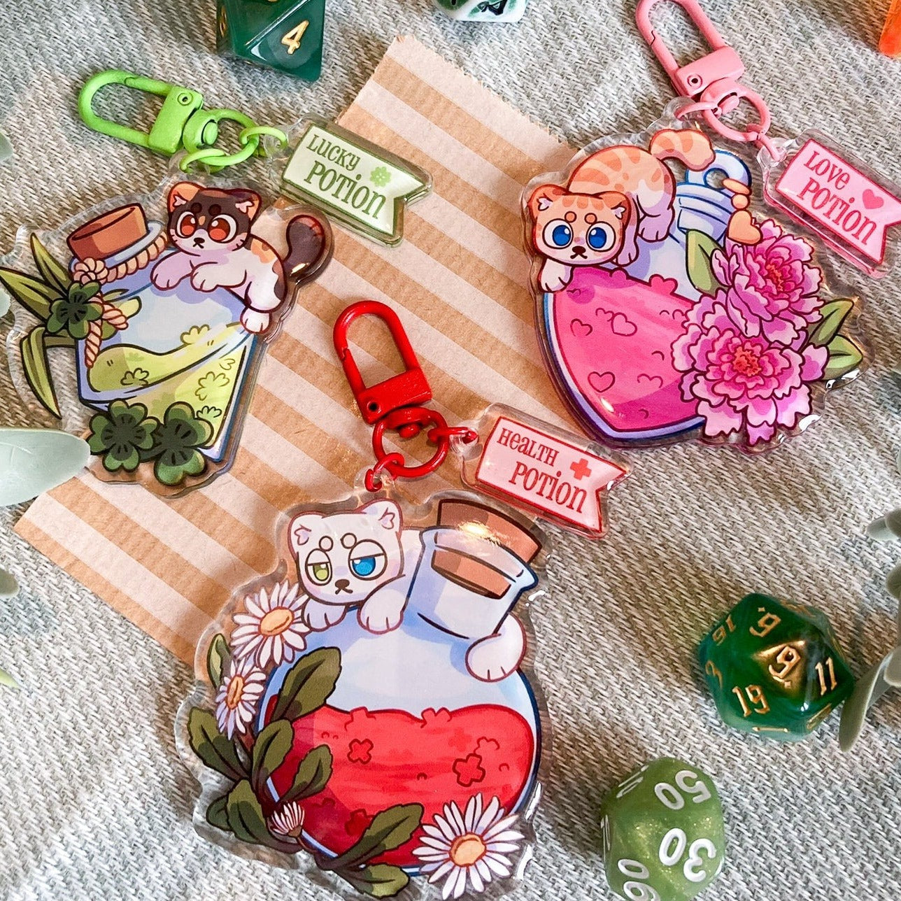 D&D Love Potion Acrylic Keychain