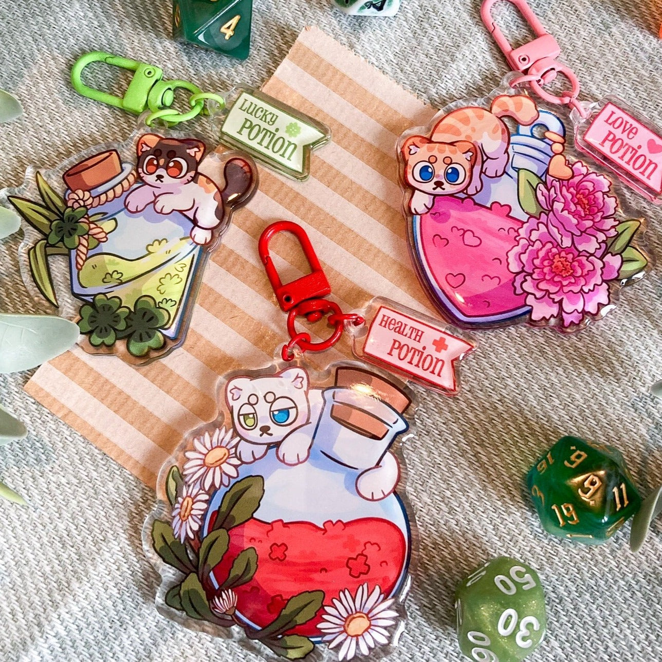 D&D Health Potion Acrylic Keychain