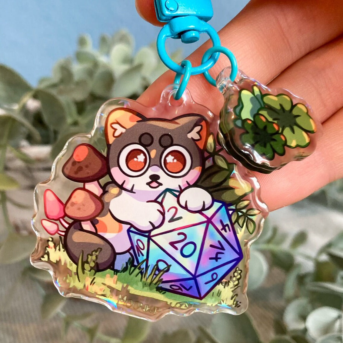 D&D D20 Kitty Acrylic Keychain