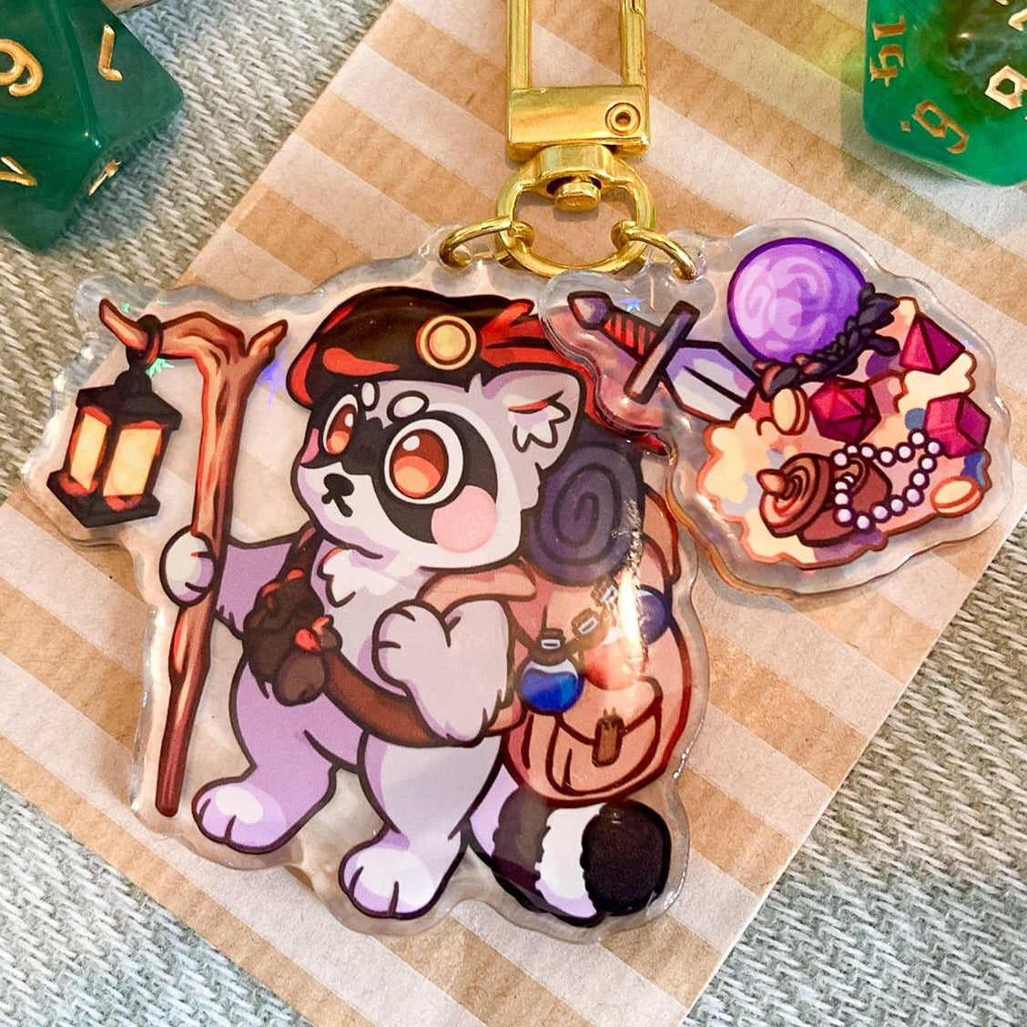 D&D Raccoon Merchant Acrylic Keychain