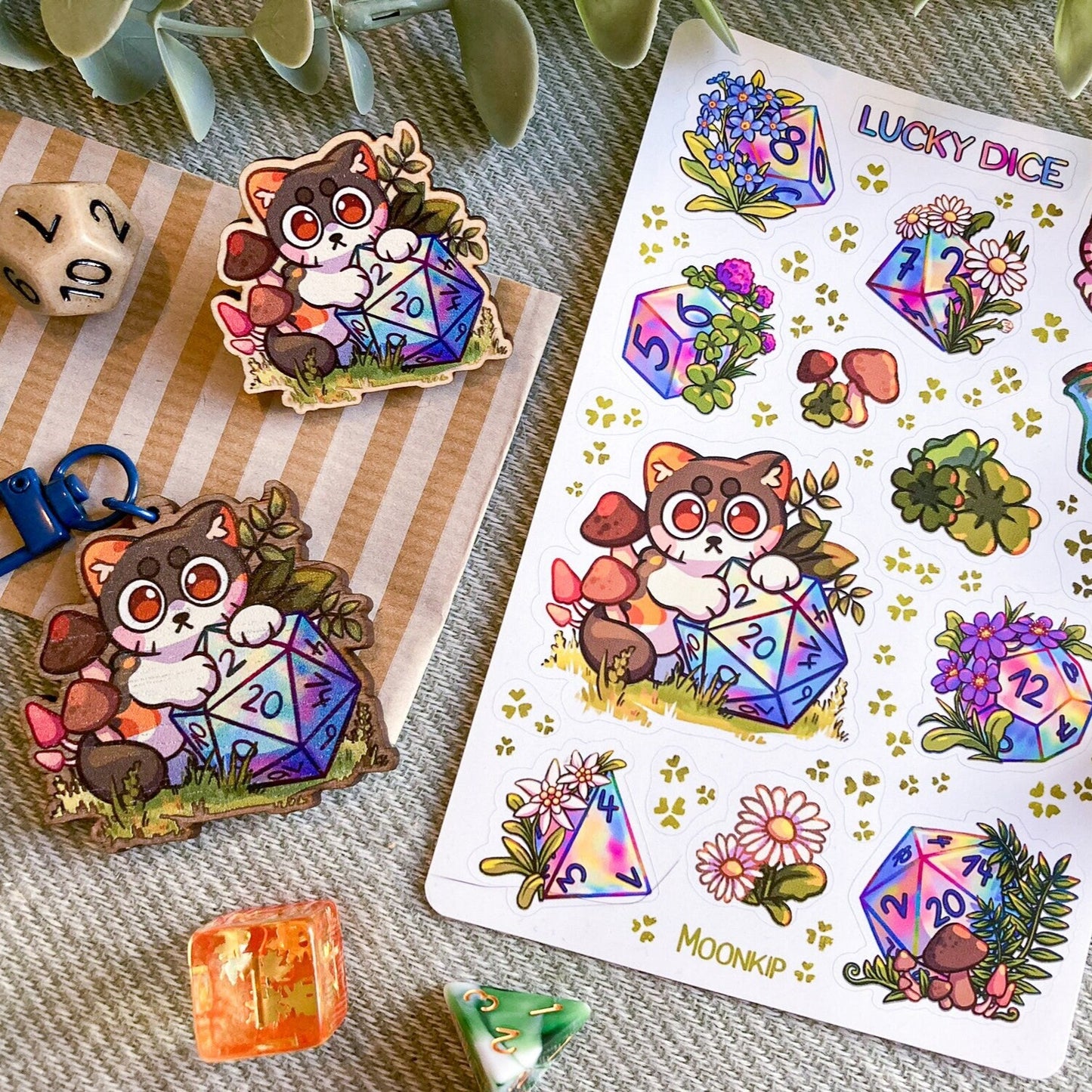 D&D Lucky Dice Sticker Sheet
