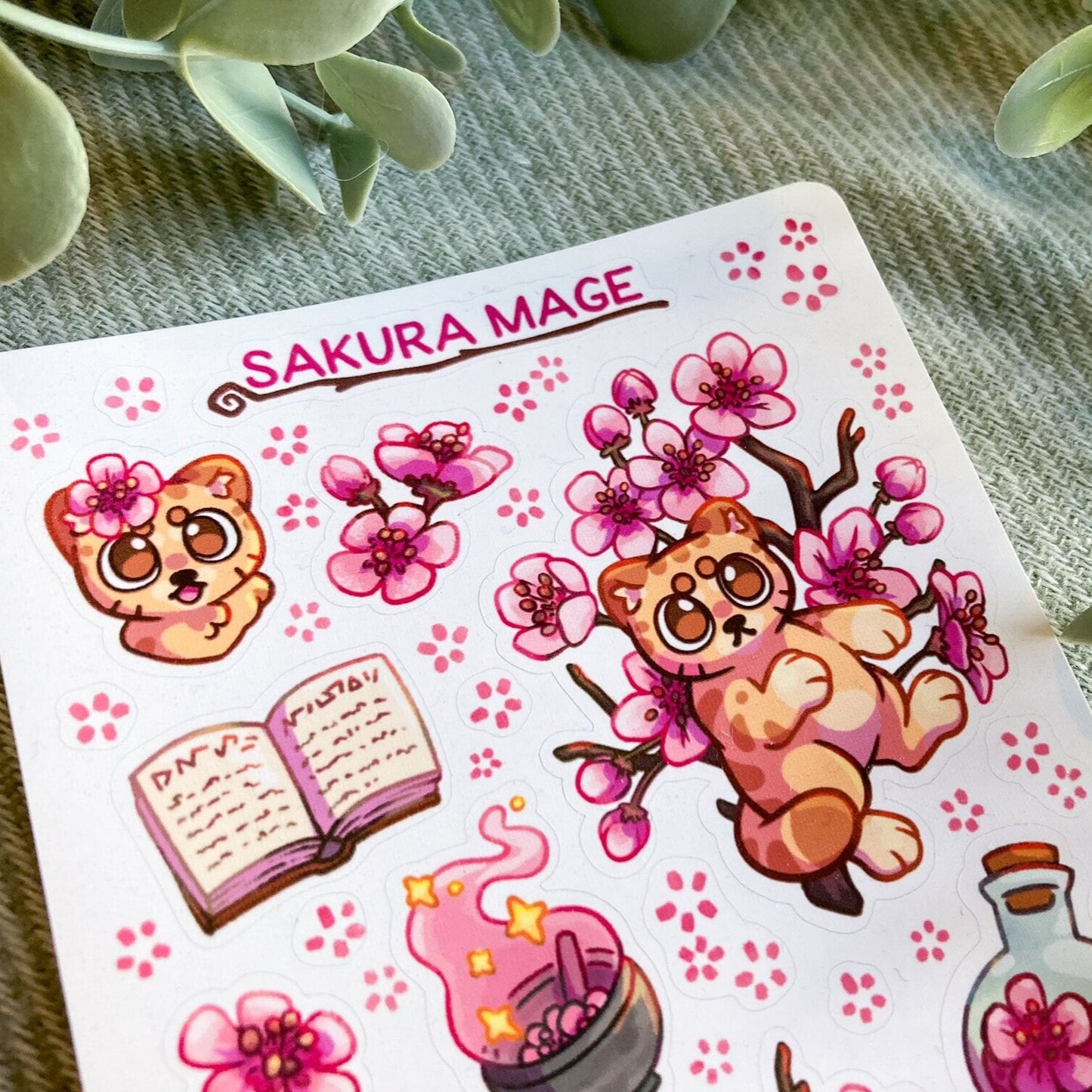 D&D Sakura Mage Sticker Sheet