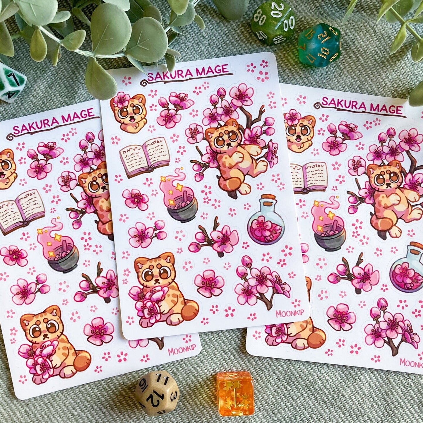 D&D Sakura Mage Sticker Sheet