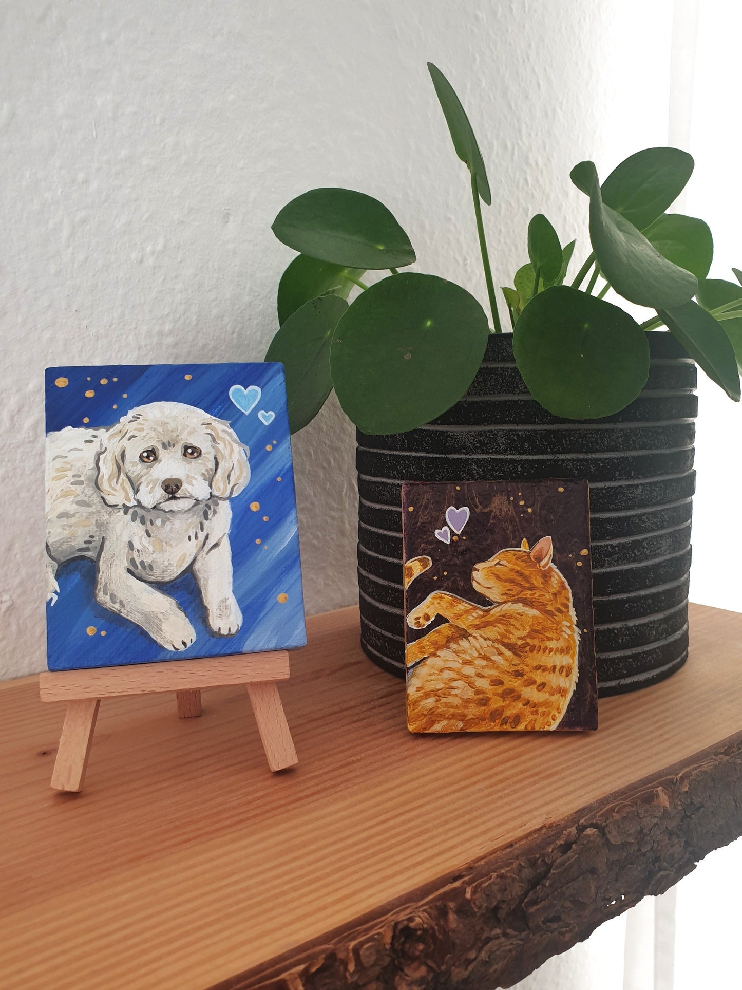 Personalized pet portrait, tiny canvas portrait, pet owner gift, small gift, small present, small acrylic painting, personalized painting