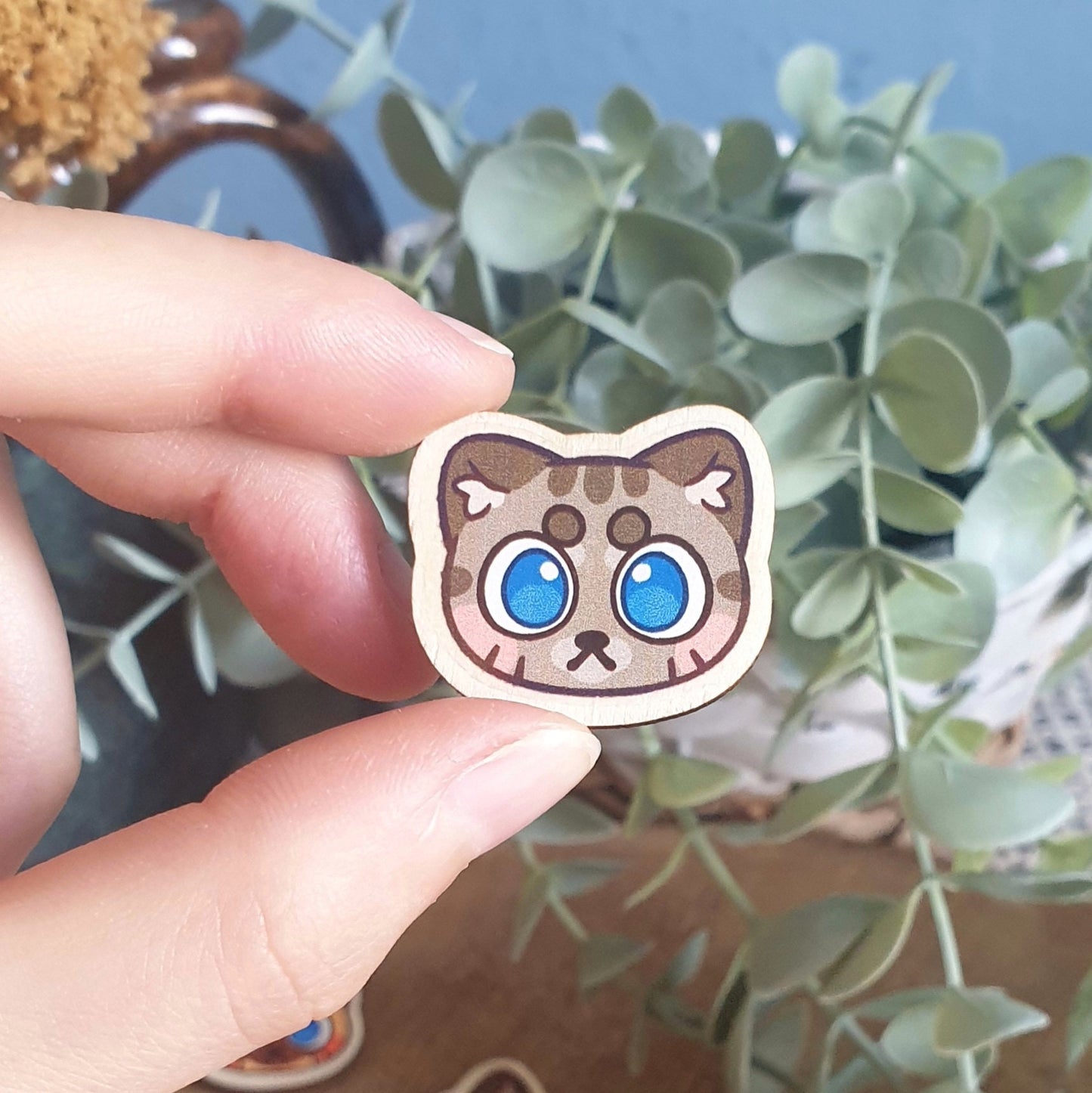 Wooden Cat Magnets