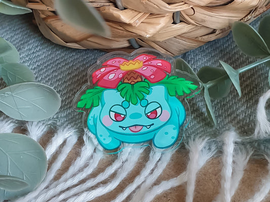 Venusaur Pin, Acrylic Pin, Cute Pin, Pokemon Pin, Bag Accessory